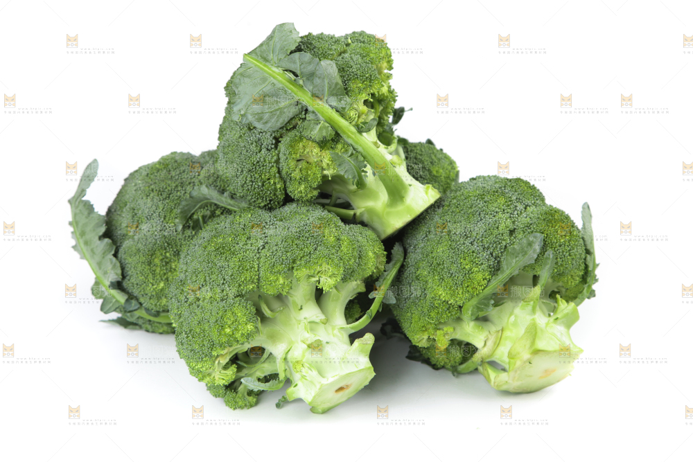 白底上的花椰菜