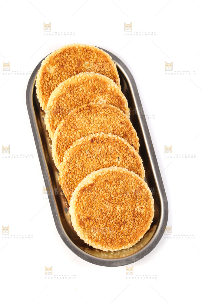 盘子里的芝麻饼