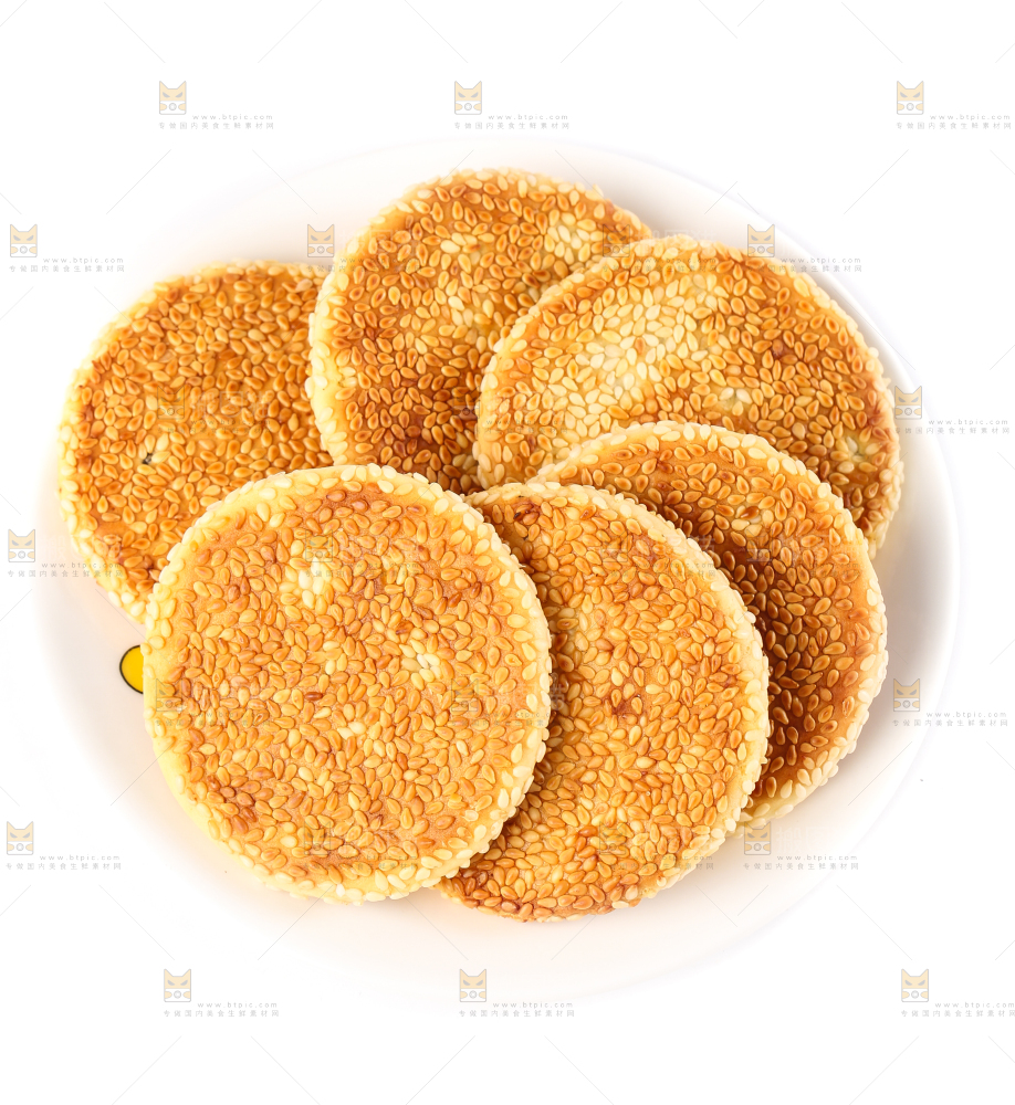 盘子里的芝麻饼