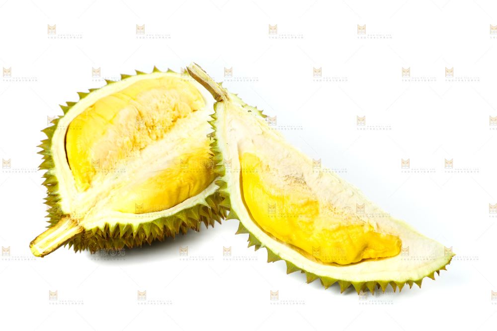 白底上的泰国榴莲