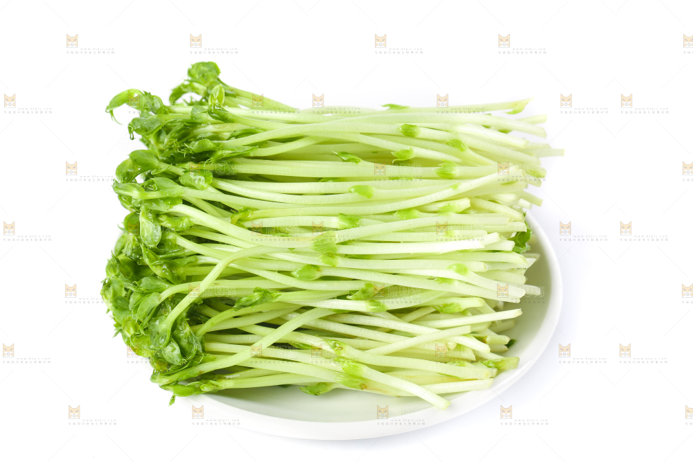 盘子里装着新鲜豌豆芽