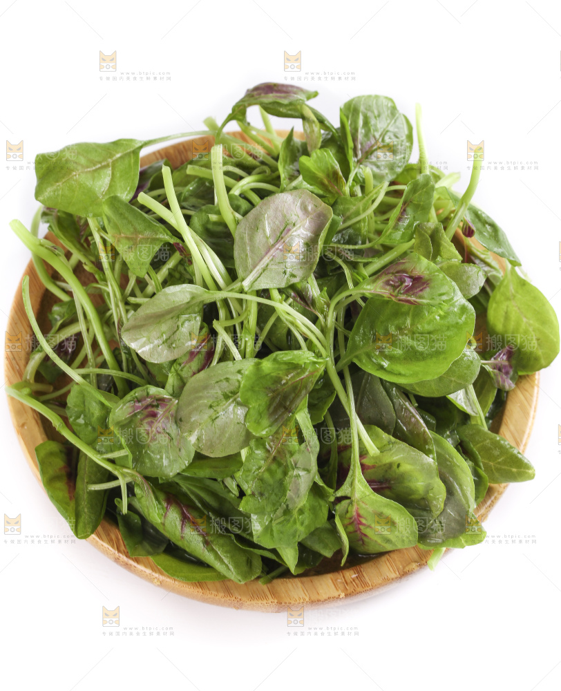 一盘农家苋菜放在白底上