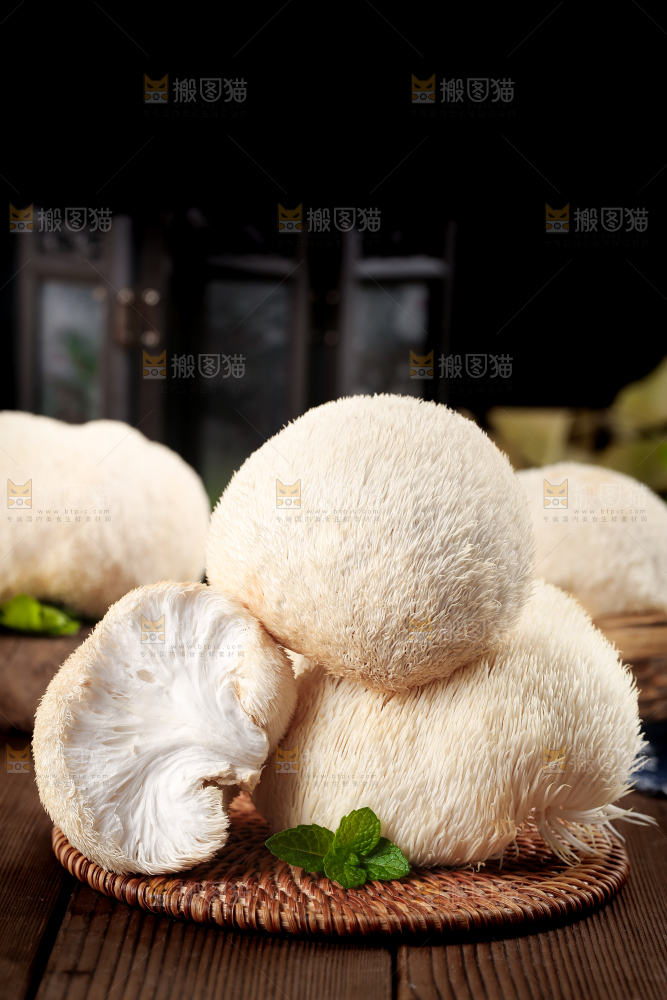 竹底上的云南新鲜猴头菇