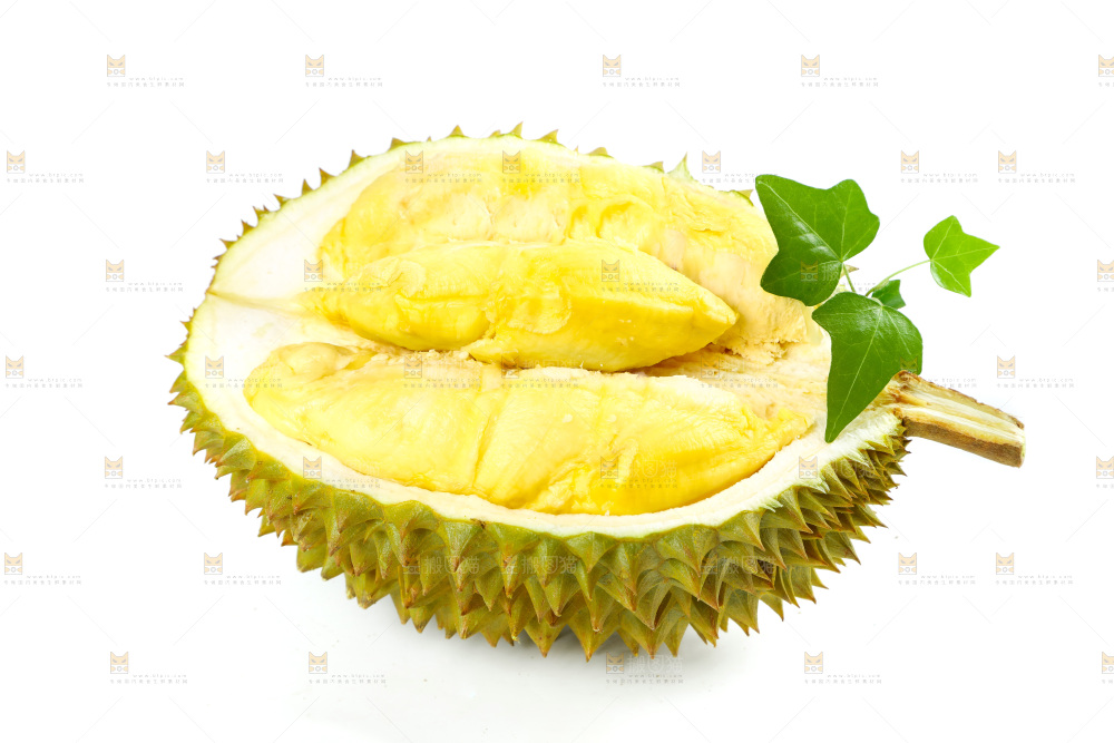 白底上的泰国榴莲