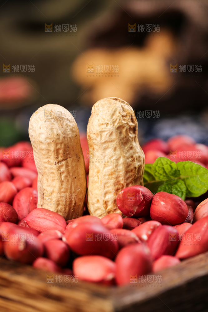 深底上放着一盘东北红皮花生米