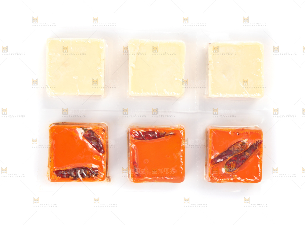 白底上的鸳鸯火锅底料