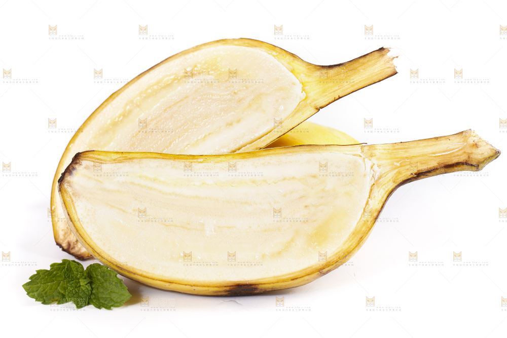 白底上的苹果香蕉