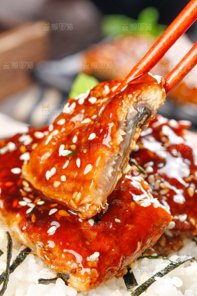 盘子里装着鳗鱼饭
