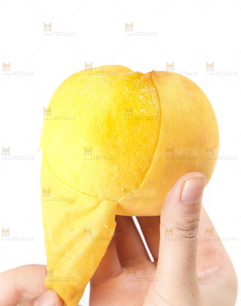 白底上的黄肉桃