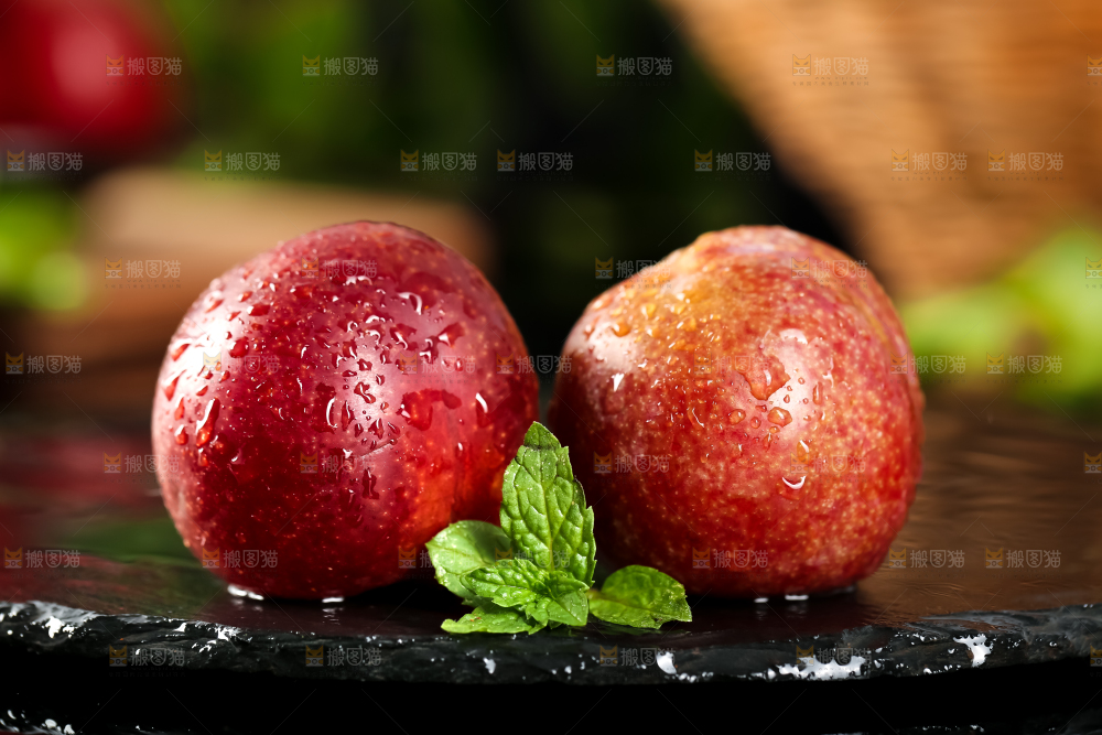 黑石板上放着芙蓉李