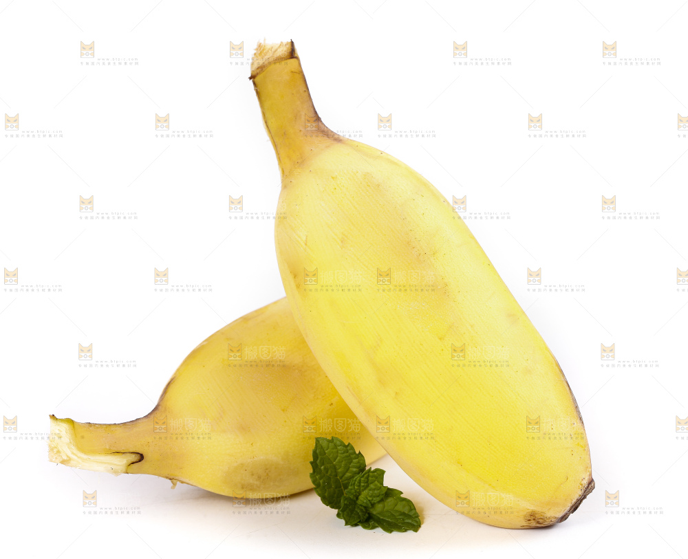 白底上的苹果香蕉