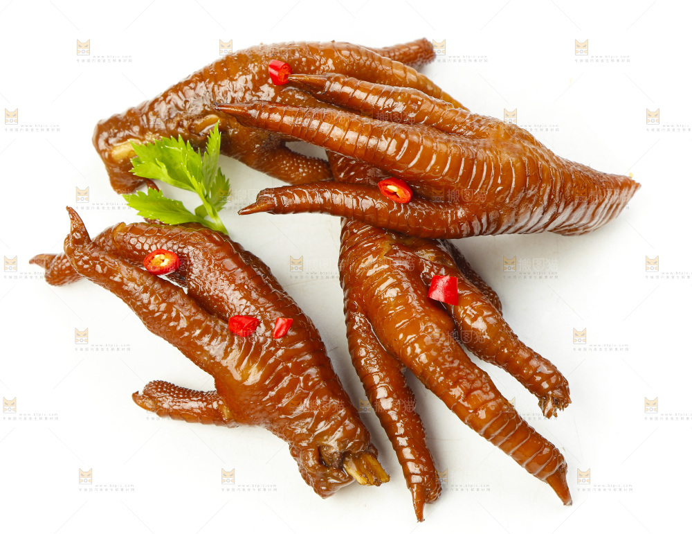 白底上的秘制鸡爪