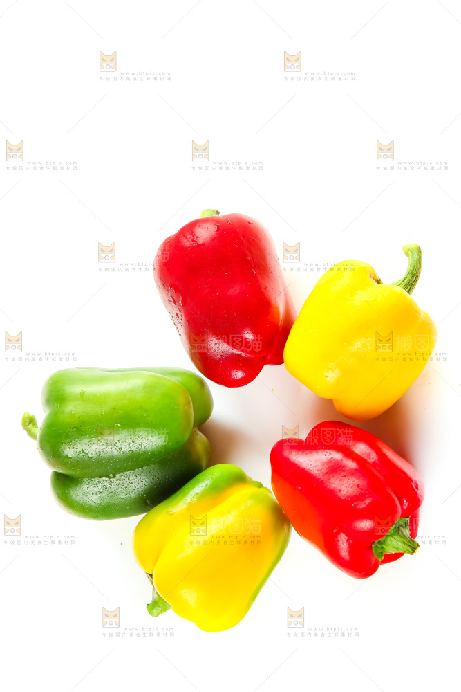 白底上的山东彩椒