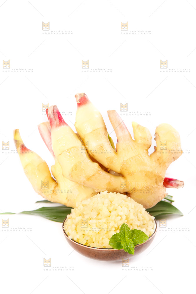 白底上的红芽姜