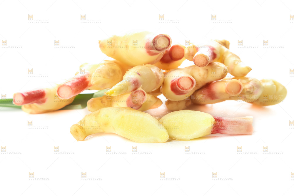 白底上的红芽嫩姜