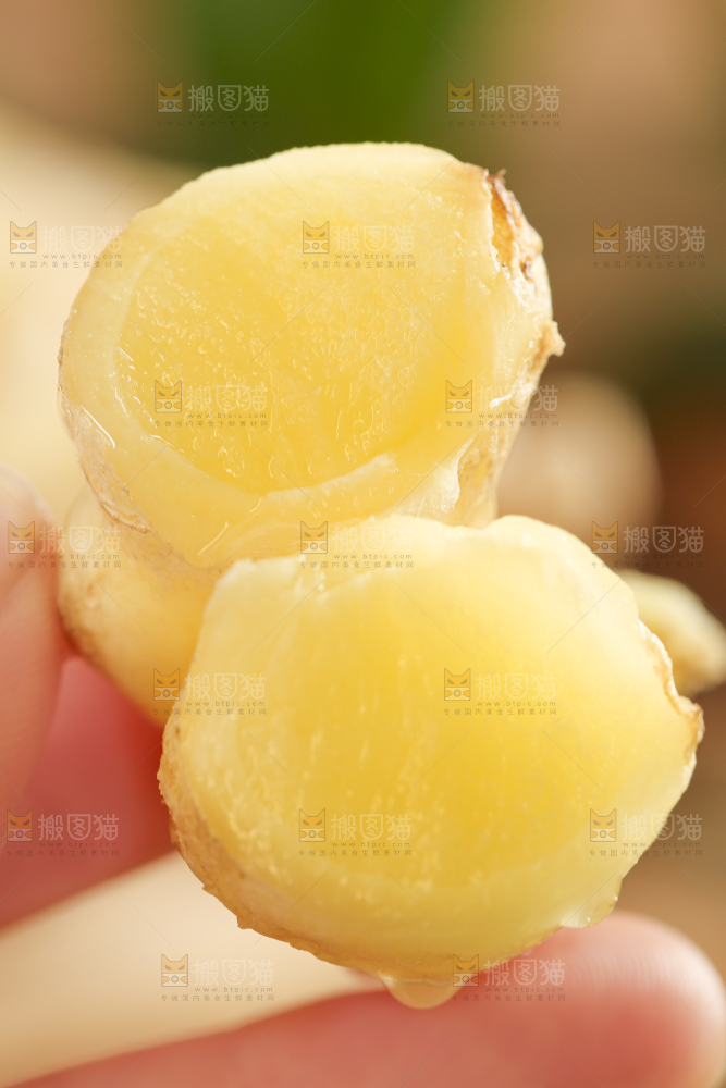 手里拿着红芽姜