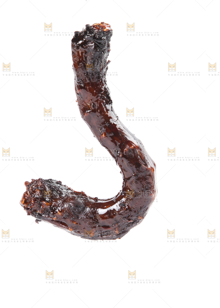 白底上的香辣鸭脖