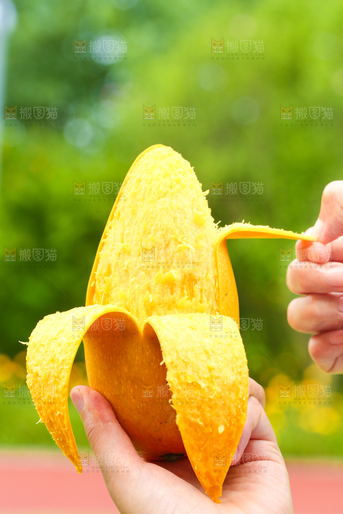 手里拿着水芒果