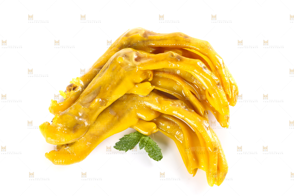 白底上摆放着鸭掌