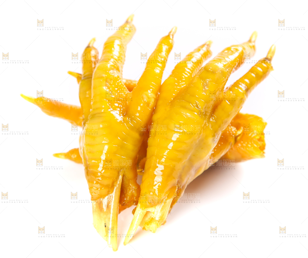 白底上摆放着盐焗凤爪