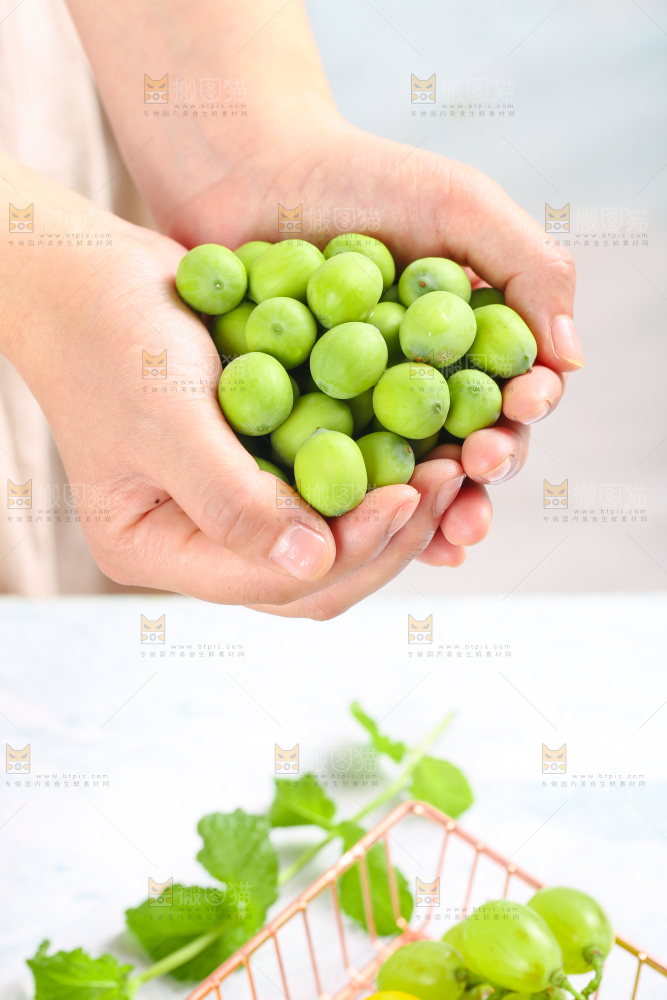 手里捧着一把莲子