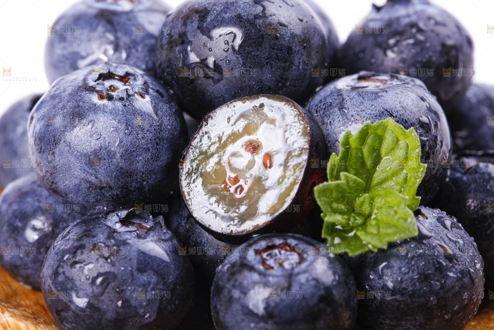 碟子里装着蓝莓