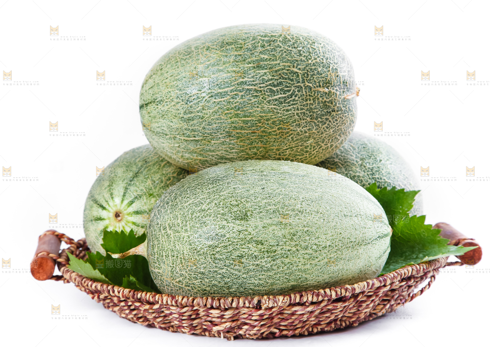 篮子里装着新疆哈密瓜