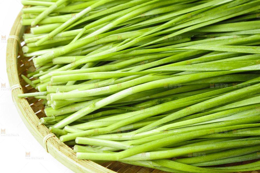 篮子里装着嫩韭菜