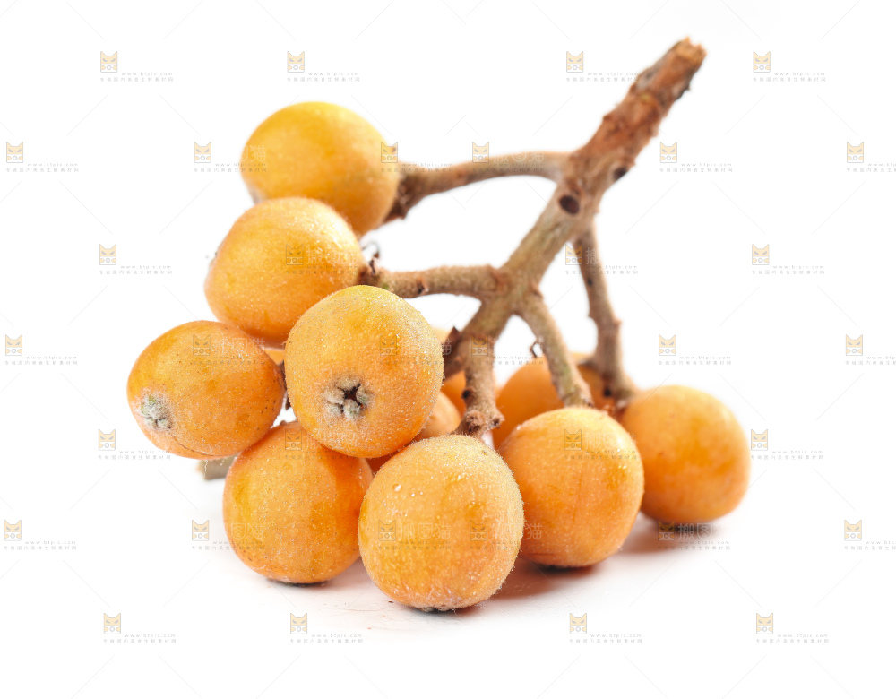 白底上放着云南蒙自枇杷