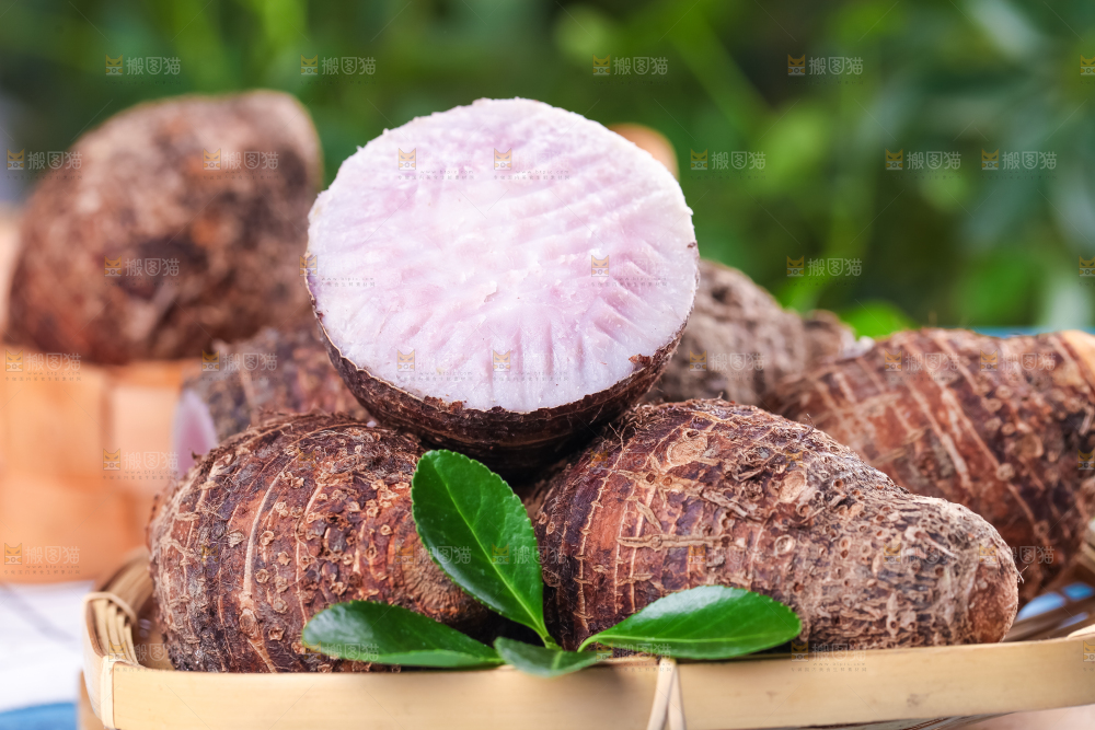 篮子里装着芋头