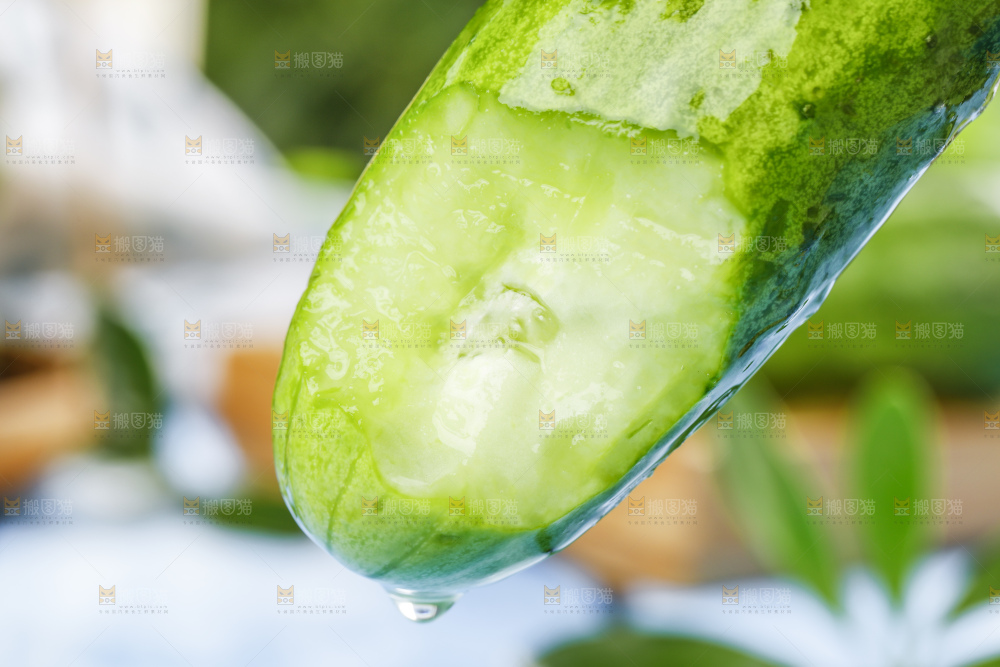 手里拿着黄瓜