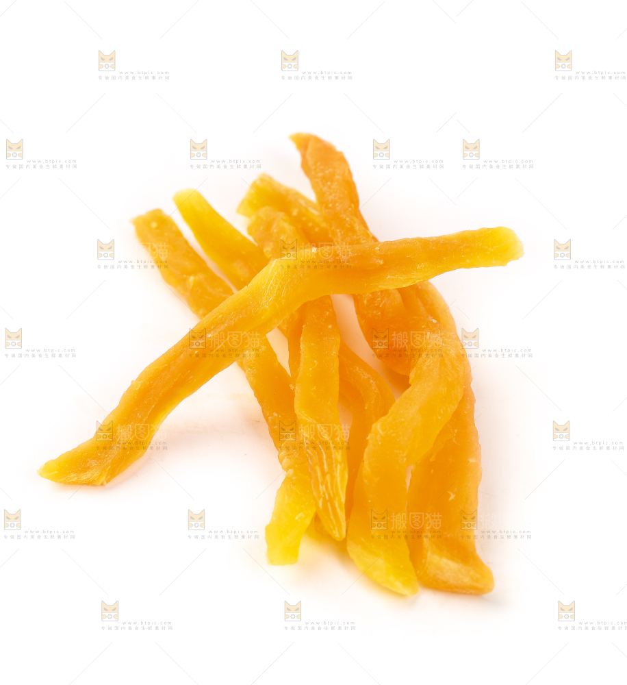 白底上摆放着红薯条