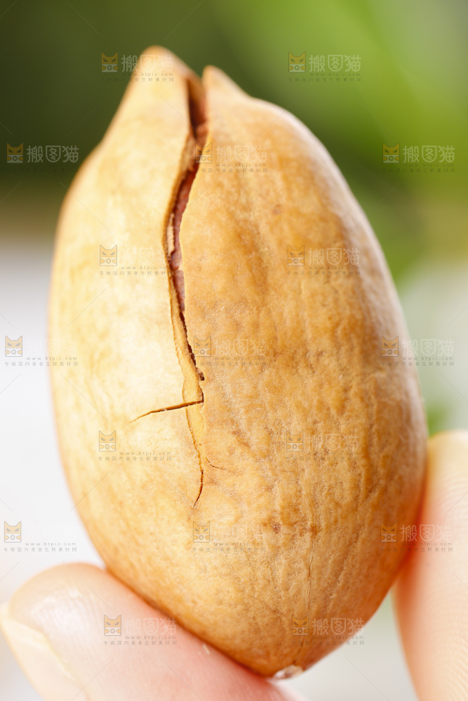 手里拿着碧根果