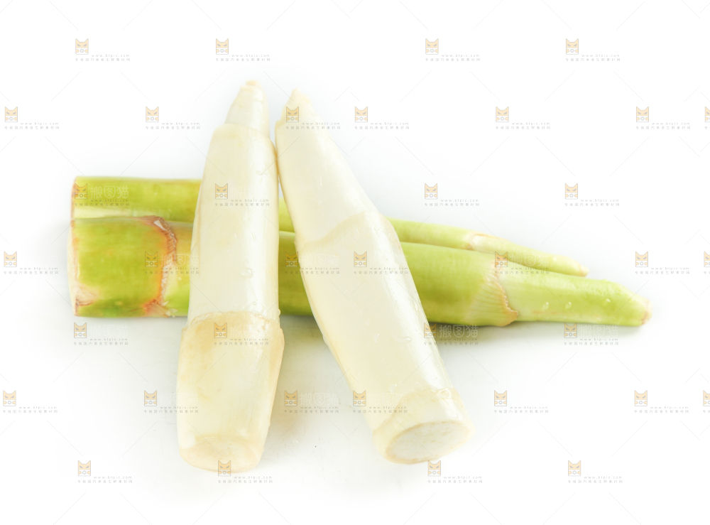 白底上摆放着茭笋