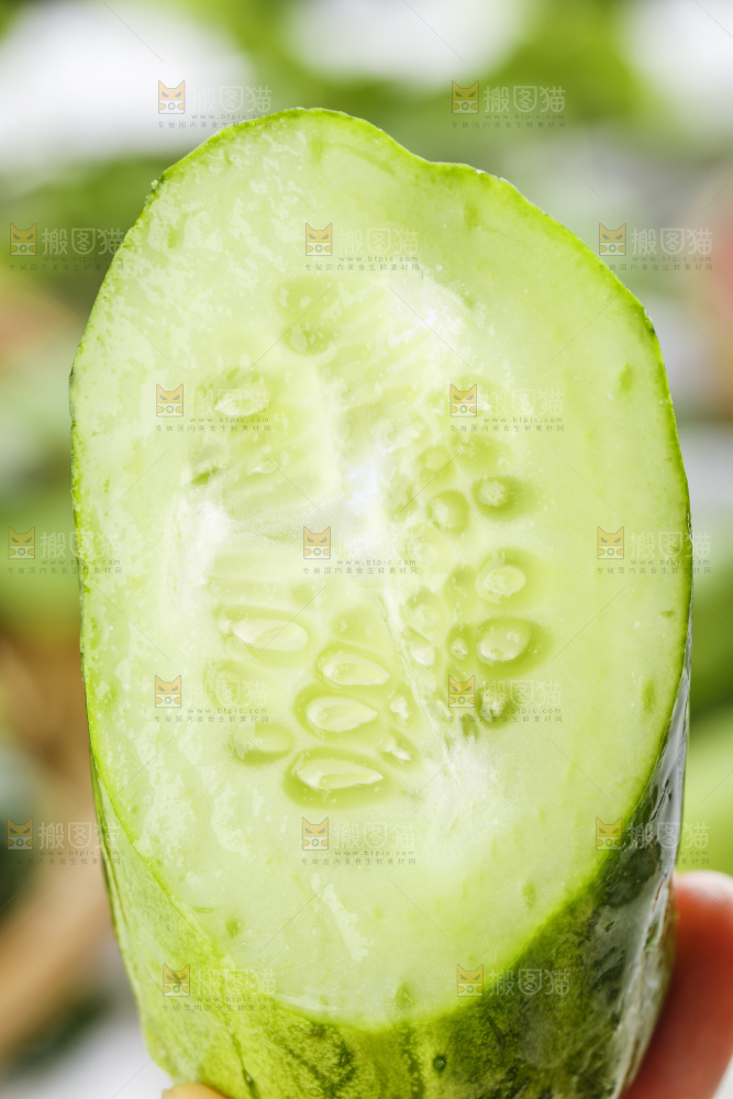 手里拿着青瓜
