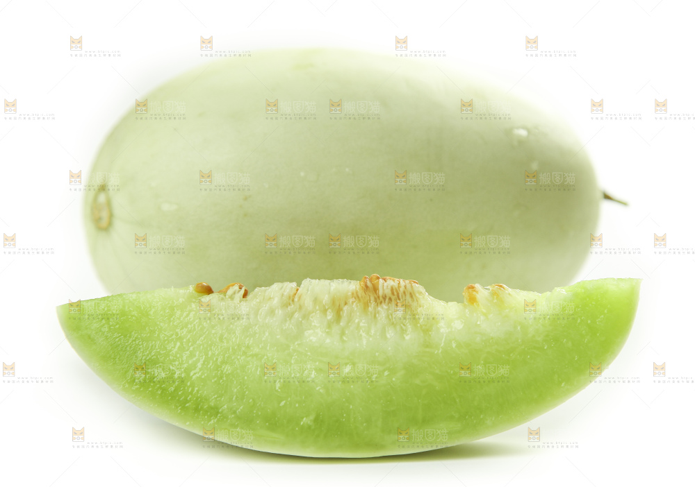 白底上放着玉菇甜瓜