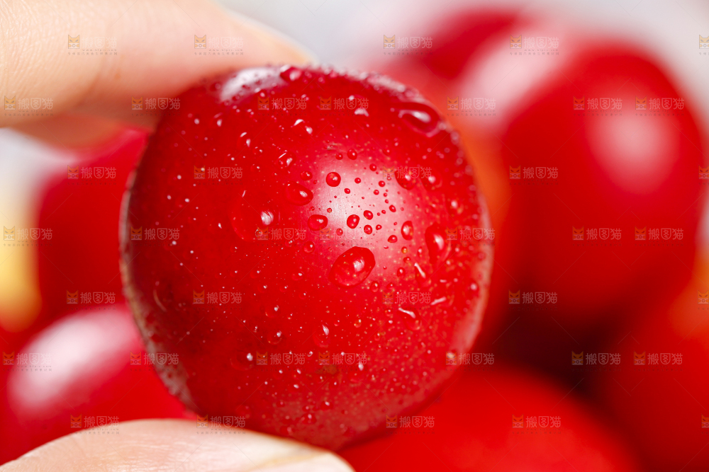 手里拿着红李子