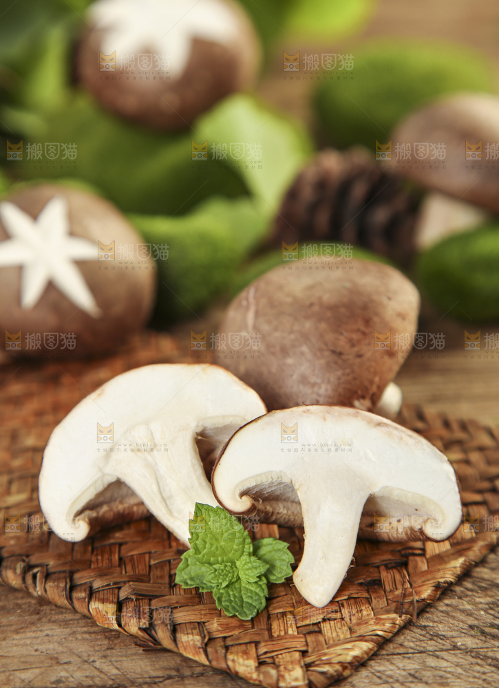 木底上摆放着农家香菇