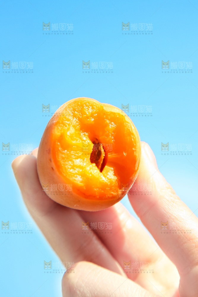 手里拿着杏子