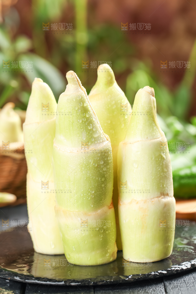 黑石板上的云南茭白
