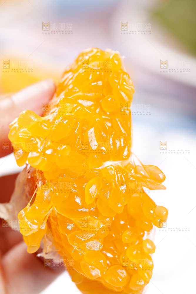 手里拿着春见柑橘果肉