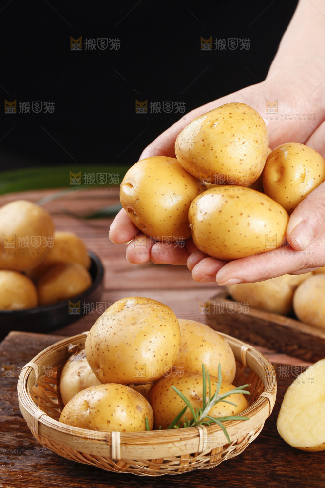 手里拿着迷你小土豆