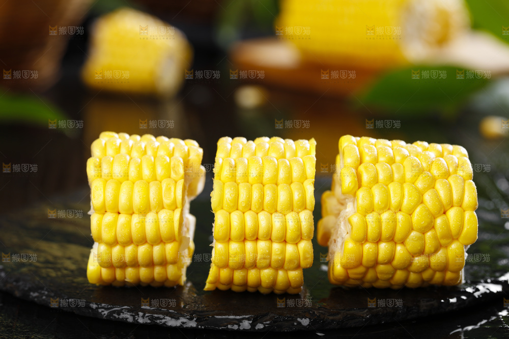 黑石板上的东北玉米