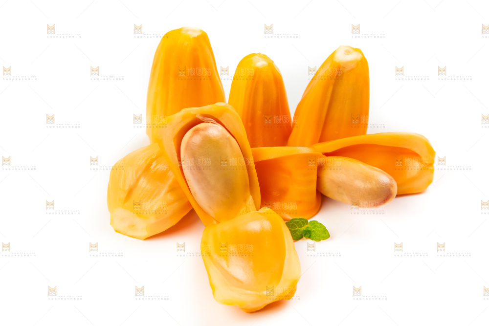 白底上放着越南红心菠萝蜜