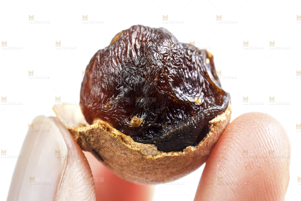手拿去壳的桂圆