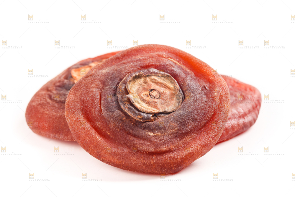 白底上放着柿饼