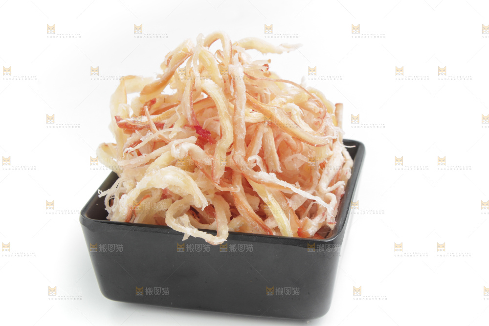 白底上放着原味鱿鱼丝