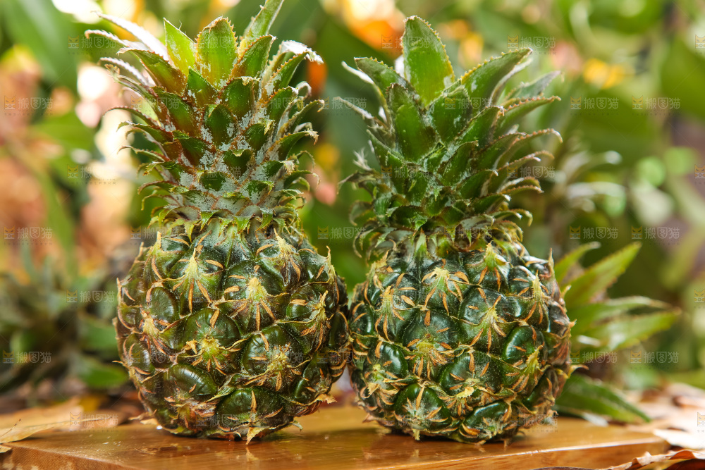 木板上的泰国香水小菠萝