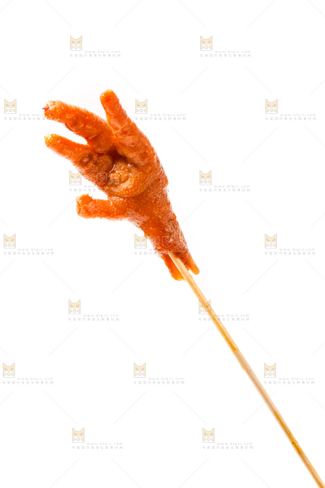 白底上的鸡爪串