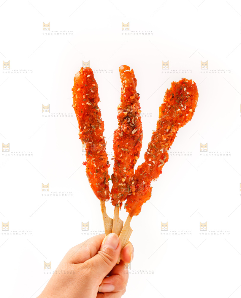手拿肉串
